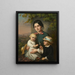 Portrait of a Young Woman with Two Children - Dominik Weber — framed artwork on a wall