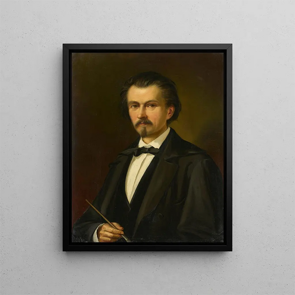 Self-portrait Painting - Dominik Weber — framed artwork on a wall