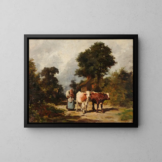 The Return of the Farm - Dominique Félix de Vuillefroy — framed artwork on a wall