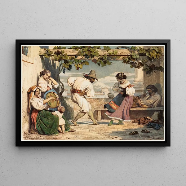 La Saltarelle - Dominique Louis Papety — framed artwork on a wall