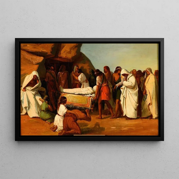 Scene of Funeral - Dominique Louis Papety — framed artwork on a wall