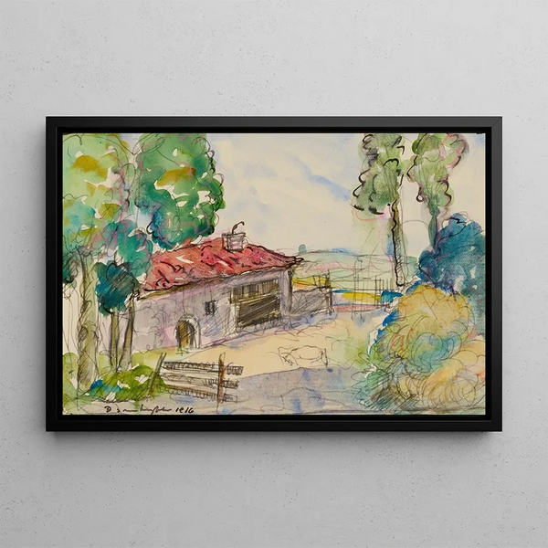 Cour de ferme à Albi - Donald Shaw MacLaughlan — framed artwork on a wall