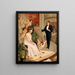 Hypnotist and woman with blindfolded eyes with angels on stage - Donaldson Lith & Co.. — framed artwork on a wall