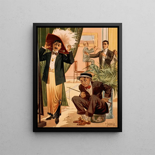 Hypnotist leading people towards unusual activities IV - Donaldson Lith & Co.. — framed artwork on a wall