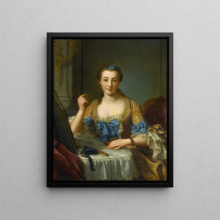 Portrait of the Marquise de Gast - Donat Nonnotte — framed artwork on a wall