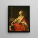 Portrait of a woman having tea - Donat Nonnotte — framed artwork on a wall