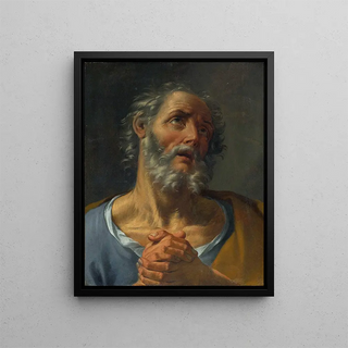 The Penitent Saint Peter - Donato Creti — framed artwork on a wall