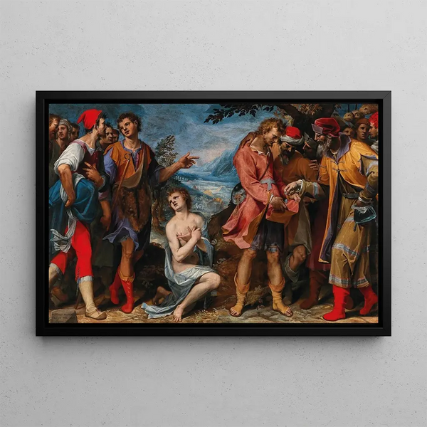 Joseph sold by his brothers - Donato Mascagni — framed artwork on a wall