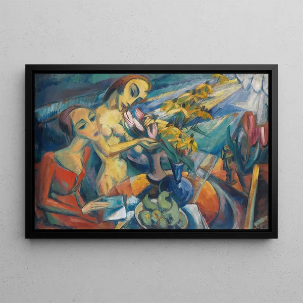 Women at the Table - Dorothea Maetzel-Johannsen — framed artwork on a wall