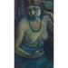Self-portrait in blue semi-nude with pearl necklace - Dorothea Maetzel-Johannsen — artwork view