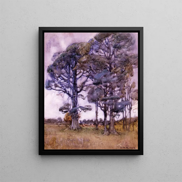 Black Birch Tree Painting - Dorothy Richmond — framed artwork on a wall