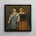 Double portrait of girls - Václav Govi — framed artwork on a wall