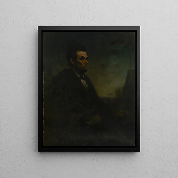 Portrait of Lincoln - Douglas Volk — framed artwork on a wall