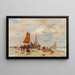 Fishermen on the Beach - Désiré Thomassin — framed artwork on a wall