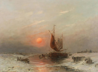 Fishermen Returning at Sunset - Désiré Thomassin — artwork view