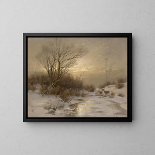 Dream in Winter Landscape - Désiré Thomassin — framed artwork on a wall