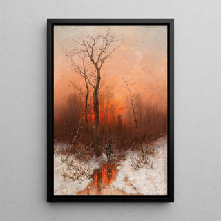 Return home at sunset - Désiré Thomassin — framed artwork on a wall