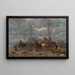 The return of the fishermen, market on the beach - Désiré Thomassin — framed artwork on a wall
