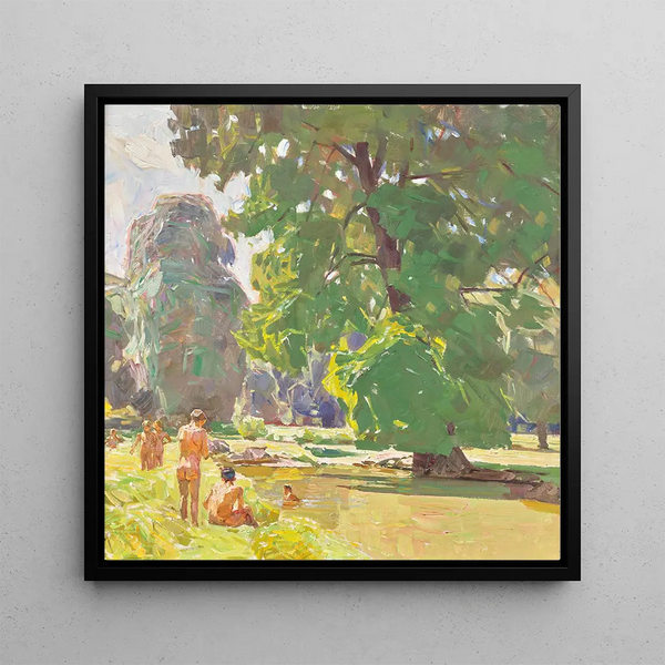 Du Prater viennois II Jour d'été - Carl Moll — framed artwork on a wall