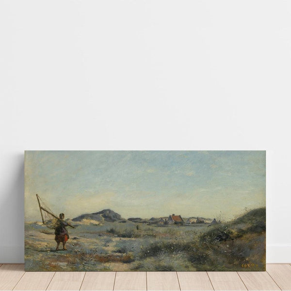 Reproduction of the painting Dunkerque painting. A shrimp fisherwoman by Jean-Baptiste-Camille Corot