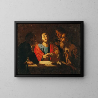 The Supper at Emmaus - Master Dutch — framed artwork on a wall