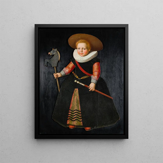 Portrait of a Young Boy - Dutch School — framed artwork on a wall