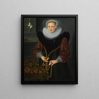 Portrait Painting of Aefge Gijbland 1581-1625 - Dutch School — framed artwork on a wall