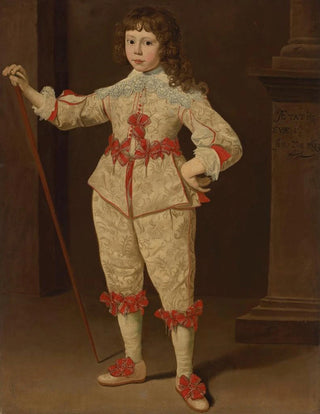 Portrait of a Boy with a Cane - Dutch School — artwork view