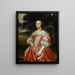 Portrait of a lady in a pink dress - Dutch School — framed artwork on a wall