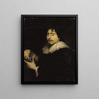 Portrait of an Antique Dealer - Dutch School — framed artwork on a wall