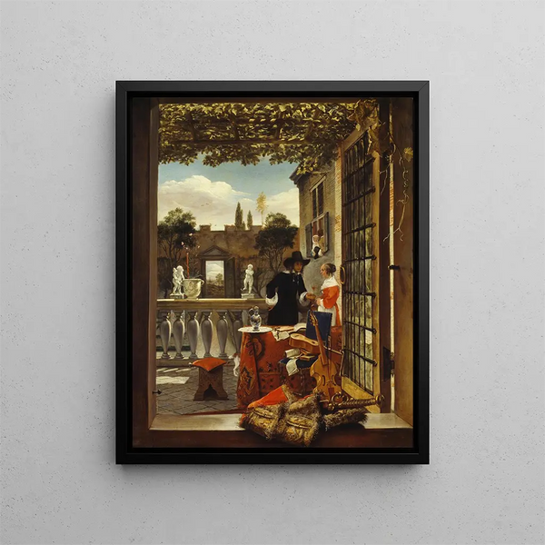 La Terrasse - Dutch School — framed artwork on a wall