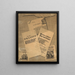 Trompe-l'œil of prints and a feather - Dutch School — framed artwork on a wall