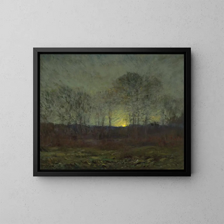 Moonrise Painting - Dwight William Tryon — framed artwork on a wall