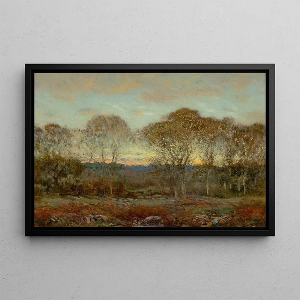 Sunset Painting - Dwight William Tryon — framed artwork on a wall