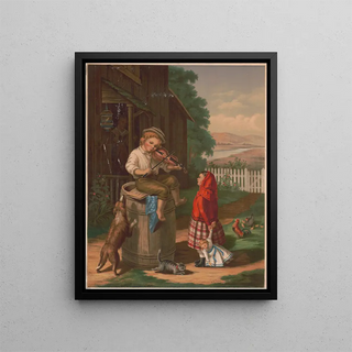 a Boy Playing the Violin - Ep L Restein — framed artwork on a wall