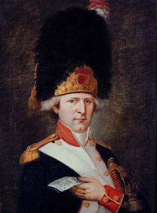 Portrait of a Grenadier Holding a Banknote - E Lussigny — artwork view