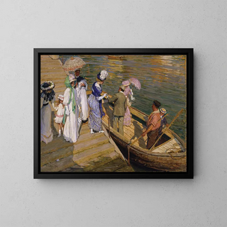The ferry - E. Phillips Fox — framed artwork on a wall