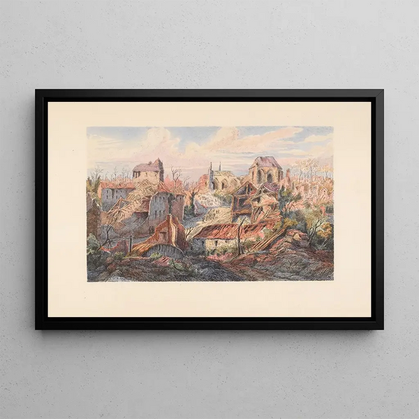 Montdidier Painting, general view - E. Tatin — framed artwork on a wall