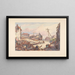 Péronne Painting, Hôtel de Ville square - E. Tatin — framed artwork on a wall