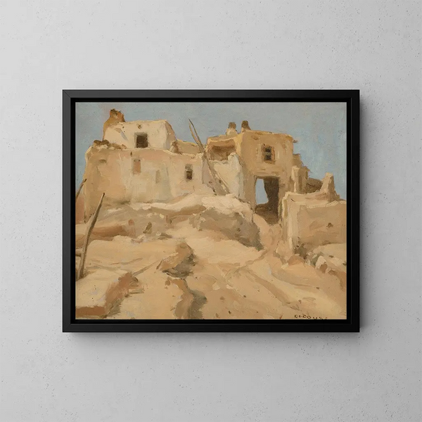 Arcade Hopi, Walpi, Arizona - Eanger Irving Couse — framed artwork on a wall
