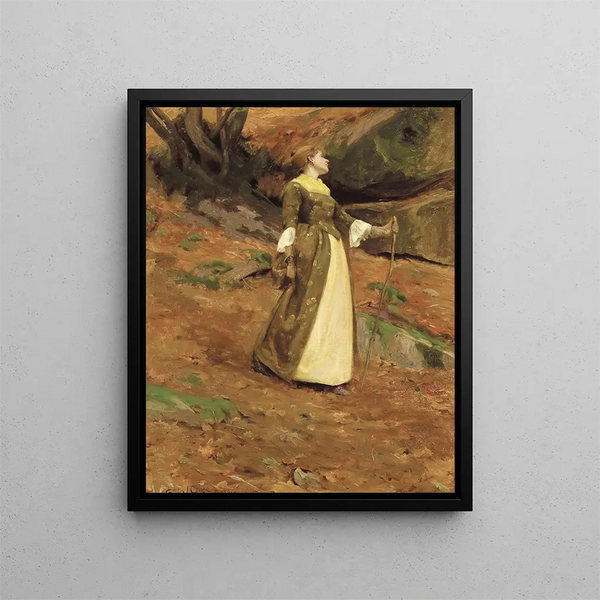 Portrait of Virginia Couse - Eanger Irving Couse — framed artwork on a wall