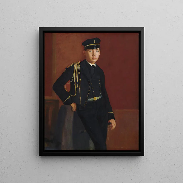Achille De Gas in cadet uniform - Edgar Degas — framed artwork on a wall