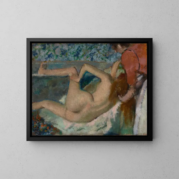 Après le bain - Edgar Degas — framed artwork on a wall