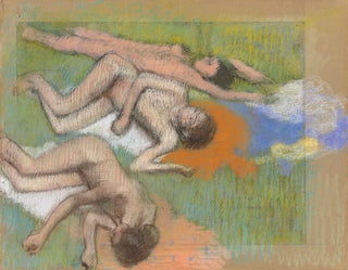 After the bath, three nude women - Edgar Degas — artwork view