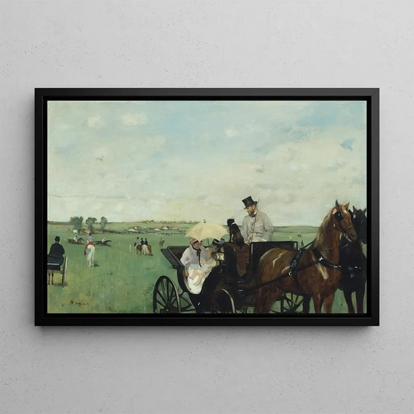 Aux courses à la campagne - Edgar Degas — framed artwork on a wall