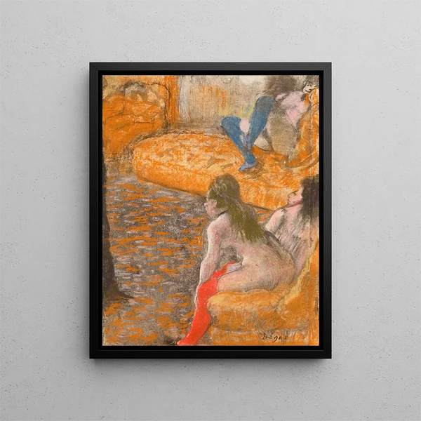 Waiting for a client - Edgar Degas — framed artwork on a wall