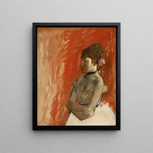 Ballet dancer with crossed arms - Edgar Degas — framed artwork on a wall