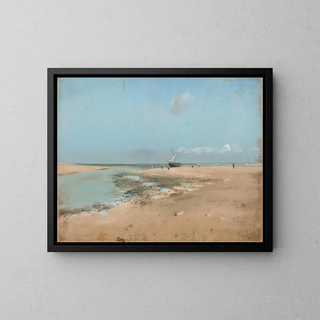 Low tide at the river mouth - Edgar Degas — framed artwork on a wall
