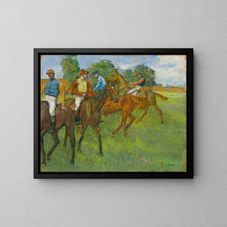 Before the Race - Edgar Degas — framed artwork on a wall
