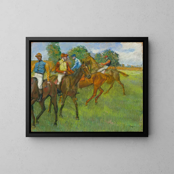 Before the Race - Edgar Degas — framed artwork on a wall
